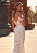 Picture of: Trumpet Style Lace Wedding Dress with V Neckline and Illusion Back in WIII, Style: J2229, Detail Picture 2