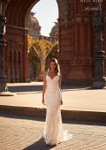 Picture of: Trumpet Style Lace Wedding Dress with V Neckline and Illusion Back in WIII, Style: J2229, Detail Picture 6