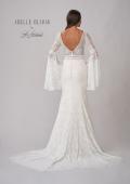 Picture of: Bell Sleeve Lace Gown with Illusion Waist in WIII, Style: J2093, Detail Picture 7