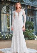Picture of: Long Sleeve Lace Wedding Gown with Criss Cross Straps in WIIII, Style: J2095, Main Picture