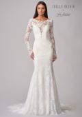Picture of: Sheer Lace Long Sleeve Gown with Open Back in WIIII, Style: J2092, Detail Picture 10