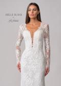 Picture of: Long Sleeve Lace Wedding Gown with Criss Cross Straps in WIIII, Style: J2095, Detail Picture 11