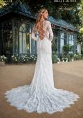 Picture of: Long Sleeve Lace Wedding Gown with Criss Cross Straps in WIIII, Style: J2095, Back Picture