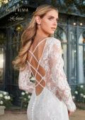 Picture of: Long Sleeve Lace Wedding Gown with Criss Cross Straps in WIIII, Style: J2095, Detail Picture 2