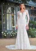 Picture of: Long Sleeve Lace Wedding Gown with Criss Cross Straps in WIIII, Style: J2095, Detail Picture 6, Landscape