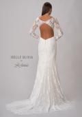 Picture of: Sheer Lace Long Sleeve Gown with Open Back in WIIII, Style: J2092, Detail Picture 7