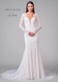 Picture of: Lace Gown with Plunge Neck and Beautiful Lace Sleeves with Scallop Details in WIINI, Style: J2159, Detail Picture 9