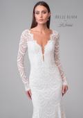 Picture of: Lace Gown with Plunge Neck and Beautiful Lace Sleeves with Scallop Details in WIINI, Style: J2159, Detail Picture 10