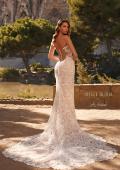 Picture of: Strapless Lace Wedding Gown with Sweeheart Top and Clover Train in WIINI, Style: J2219, Back Picture