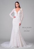Picture of: Lace Gown with Plunge Neck and Beautiful Lace Sleeves with Scallop Details in WIINI, Style: J2159, Detail Picture 4