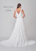 Picture of: A-Line Lace Wedding Gown with V Neckline and High Slit in WIIW, Style: J2176, Detail Picture 6