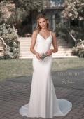 Picture of: Wrap Style Luxe Knot Dress with Sheer Lace Back in ivory, Style: J2103, Main Picture