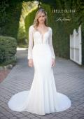 Picture of: Long Sleeve Gown with Lace Bodice and Plunge V Neck in ivory, Style: J2104, Main Picture
