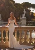Picture of: Ruched Luxe Jersey Wedding Dress with Illusion Lace Corset Top in ivory, Style: J2172, Main Picture