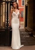 Picture of: Sheer Lace Bodice Jersey Wedding Dress with Buttons in ivory, Style: J2182, Main Picture