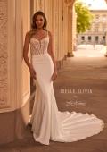 Picture of: Luxe Jersey Wedding Dress with Illusion Lace Corset Bodice in ivory, Style: J2250, Main Picture