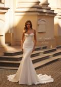 Picture of: Modern Lux Jersey Wedding Dress with Corset Top and Mermaid Skirt in ivory, Style: J2252, Main Picture