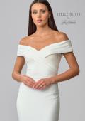Picture of: Luxe Jersey Off the Shoulder Gown with Ruching in ivory, Style: J2013, Detail Picture 8