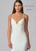 Picture of: Luxe Knit Gown with Draped Neckline and Open Back in ivory, Style: J2018, Detail Picture 8