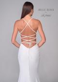 Picture of: Chic Square Neck Luxe Knit Jersey Gown with Lace Up Tie Back in ivory, Style: J2068, Detail Picture 8