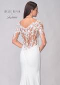 Picture of: Luxe Jersey Gown with Illusion Lace Long Sleeves and Ruching Detail in ivory, Style: J2122, Detail Picture 8