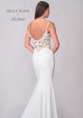 Picture of: Luxe Jersey Wedding Dress with Lace Illusion Back and Ruching in Ivory, Style: J2133, Detail Picture 8