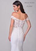 Picture of: Off the Shoulder Wedding Gown with Lace Illusion Bodice and Luxe Jersey Skirt in ivory, Style: J2163, Detail Picture 8