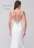 Picture of: Ruched Gown with High Slit and Illusion Button Back in ivory, Style: J2174, Detail Picture 8