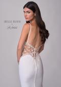 Picture of: Luxe Jersey Wedding Gown with Draped Necklien and Lace Illusion Back in ivory, Style: J2200, Detail Picture 8