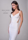 Picture of: Chic Luxe Wedding Dress with Bustier Top and Stunning Illusion Corset Back in ivory, Style: J2221, Detail Picture 8