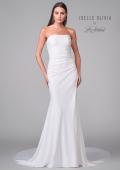 Picture of: Strapless Ruched Luxe Jersey Wedding Dress with Slit and Back Buttons in ivory, Style: J2073, Detail Picture 9