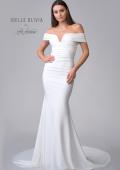 Picture of: Off the Shoulder V Neck Ruched Wedding Dress in ivory, Style: J2089, Detail Picture 9