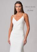 Picture of: Wrap Style Luxe Knot Dress with Sheer Lace Back in ivory, Style: J2103, Detail Picture 9
