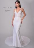 Picture of: Beautiful Luxe Jersey and Lace gown with Illusion Sides and Low Back in ivory, Style: J2165, Detail Picture 9