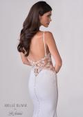 Picture of: Luxe Jersey Wedding Gown with Draped Necklien and Lace Illusion Back in ivory, Style: J2200, Detail Picture 9