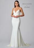 Picture of: Luxe Knit Gown with Draped Neckline and Open Back in ivory, Style: J2018, Detail Picture 10