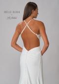 Picture of: Elegant Luxe Jersey Gown with Lace Bodice and Slit in ivory, Style: J2102, Detail Picture 10