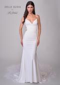 Picture of: Luxe Jersey Wedding Gown with Draped Necklien and Lace Illusion Back in ivory, Style: J2200, Detail Picture 10