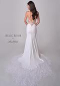 Picture of: Luxe Jersey Wedding Gown with Draped Necklien and Lace Illusion Back in ivory, Style: J2200, Detail Picture 11