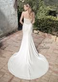 Picture of: Criss Cross Bodice Gown with Illusion Lace Back in ivory, Style: J2047, Back Picture