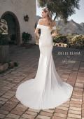 Picture of: Off the Shoulder V Neck Ruched Wedding Dress in ivory, Style: J2089, Back Picture