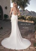 Picture of: Luxe Jersey Gown with Lace Back Details and Buttons in ivory, Style: J2098, Back Picture