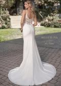 Picture of: Wrap Style Luxe Knot Dress with Sheer Lace Back in ivory, Style: J2103, Back Picture