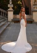 Picture of: Chic Luxe Wedding Dress with Bustier Top and Stunning Illusion Corset Back in ivory, Style: J2221, Back Picture