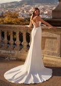 Picture of: Chic Luxe Jersey Wedding Dress with Ruching and Illusion Back in ivory, Style: J2228, Back Picture