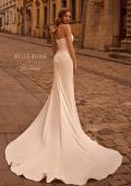 Picture of: Gorgeous Satin Strapless Wedding Dress with Ruching and Slit in ivory, Style: J2245, Back Picture