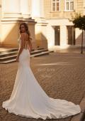 Picture of: Modern Lux Jersey Wedding Dress with Corset Top and Mermaid Skirt in ivory, Style: J2252, Back Picture