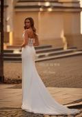 Picture of: Gorgeous Wedding Dress with Sheer Lace Top and Ruched Jersey Skirt in ivory, Style: J2275, Back Picture