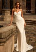 Picture of: Lux Jersey Strapless Dress with Ruching and Sweetheart Neckline in ivory, Style: J2281, Back Picture