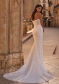 Picture of: Strapless Lace Fit and Flare Wedding Dress with Sweep Train in ivory, Style: J2333, Back Picture